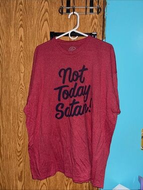 Source Unknown Men's Red Long-Sleeve Tee with Black Script